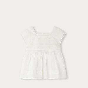 Bonpoint Flower Blouse milk white 4T